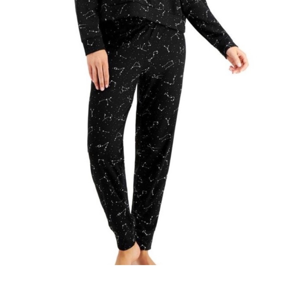 Jenni Women's Black Waffle Jogger Pants ONLY L